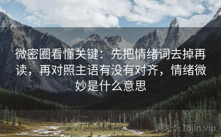 微密圈看懂关键：先把情绪词去掉再读，再对照主语有没有对齐，情绪微妙是什么意思  第2张