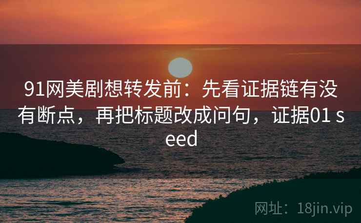 91网美剧想转发前：先看证据链有没有断点，再把标题改成问句，证据01 seed